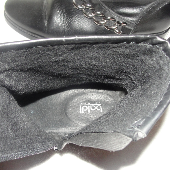 black leather baldi london ankle boots size 10 - Picture 4 of 6